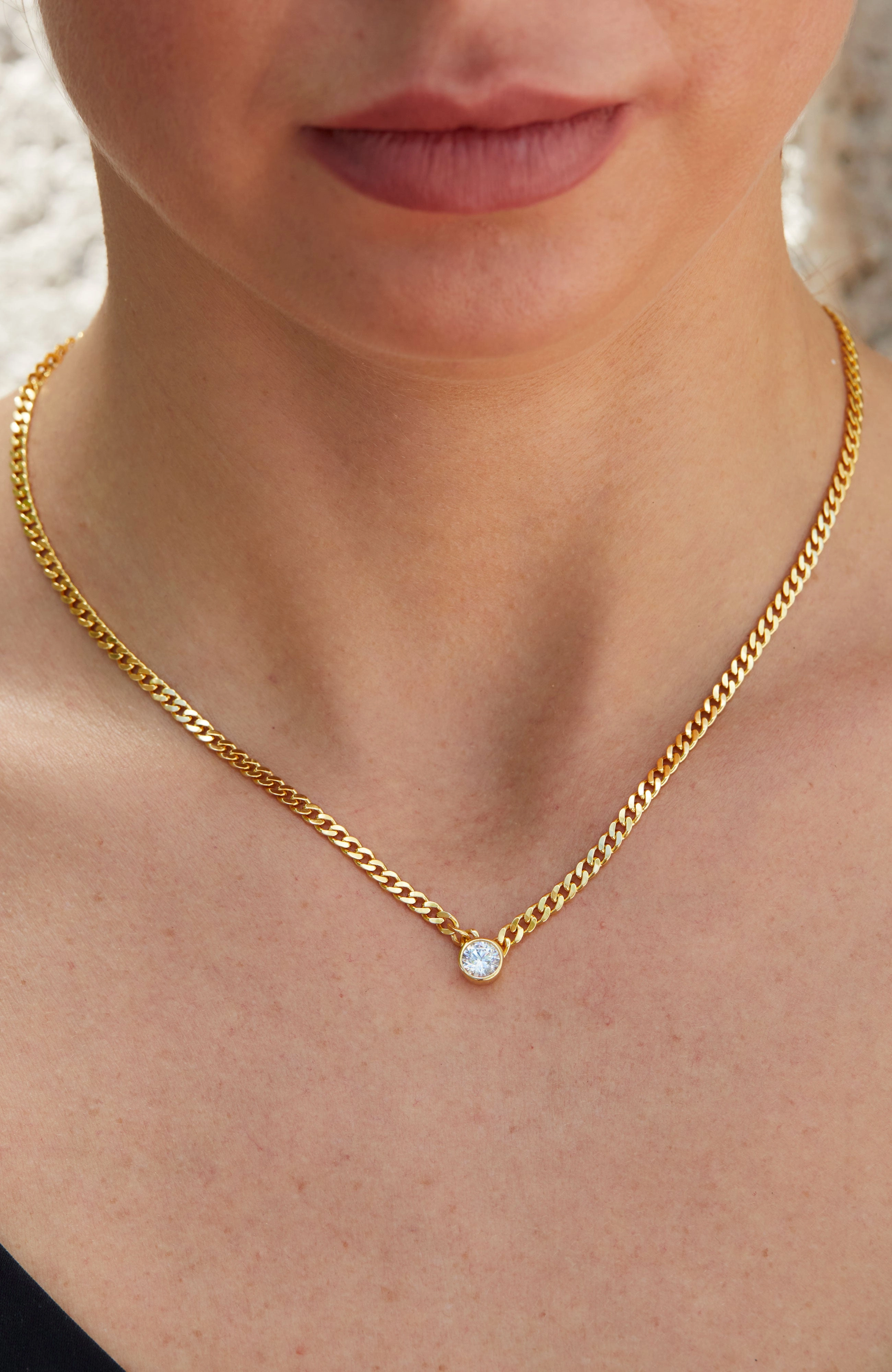 18K Gld Pl. Cicle CZ Neck.
