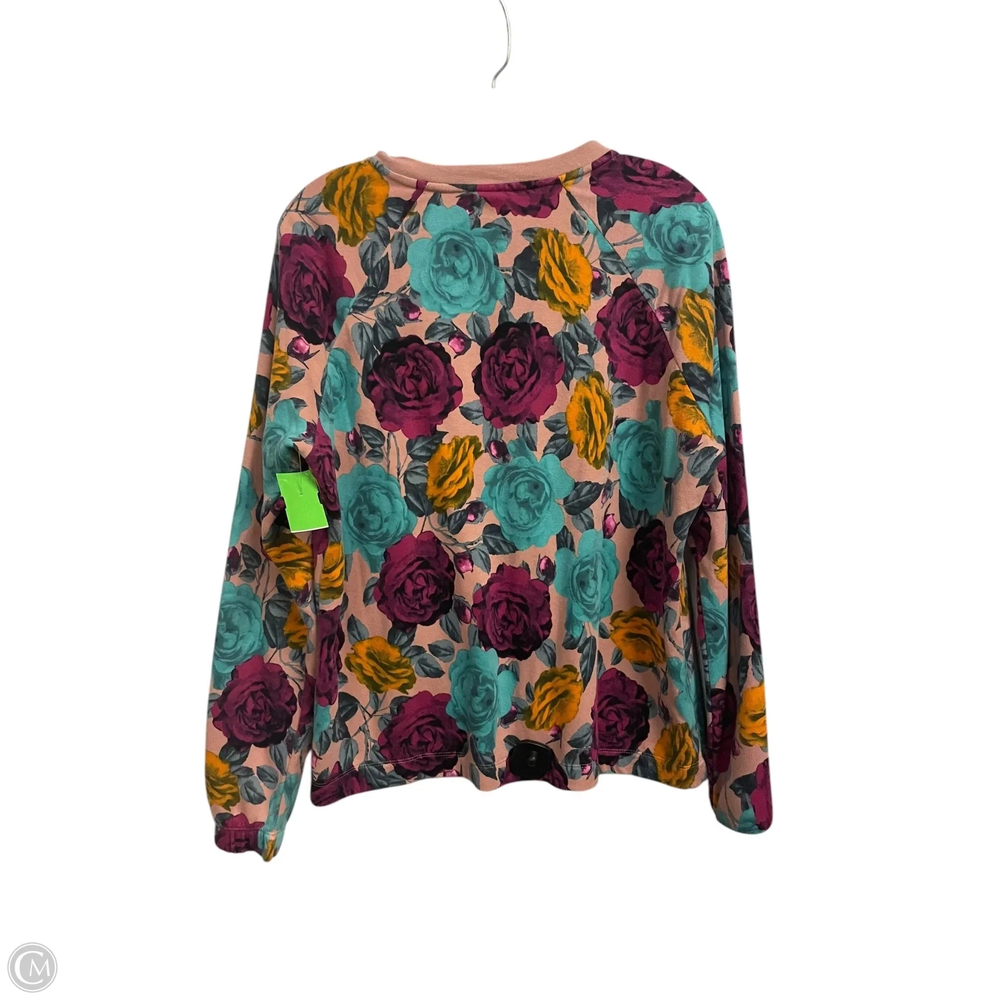 Athletic Top Long Sleeve Crewneck By Nike Apparel In Floral Print, Size: M