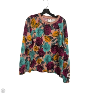 Athletic Top Long Sleeve Crewneck By Nike Apparel In Floral Print, Size: M