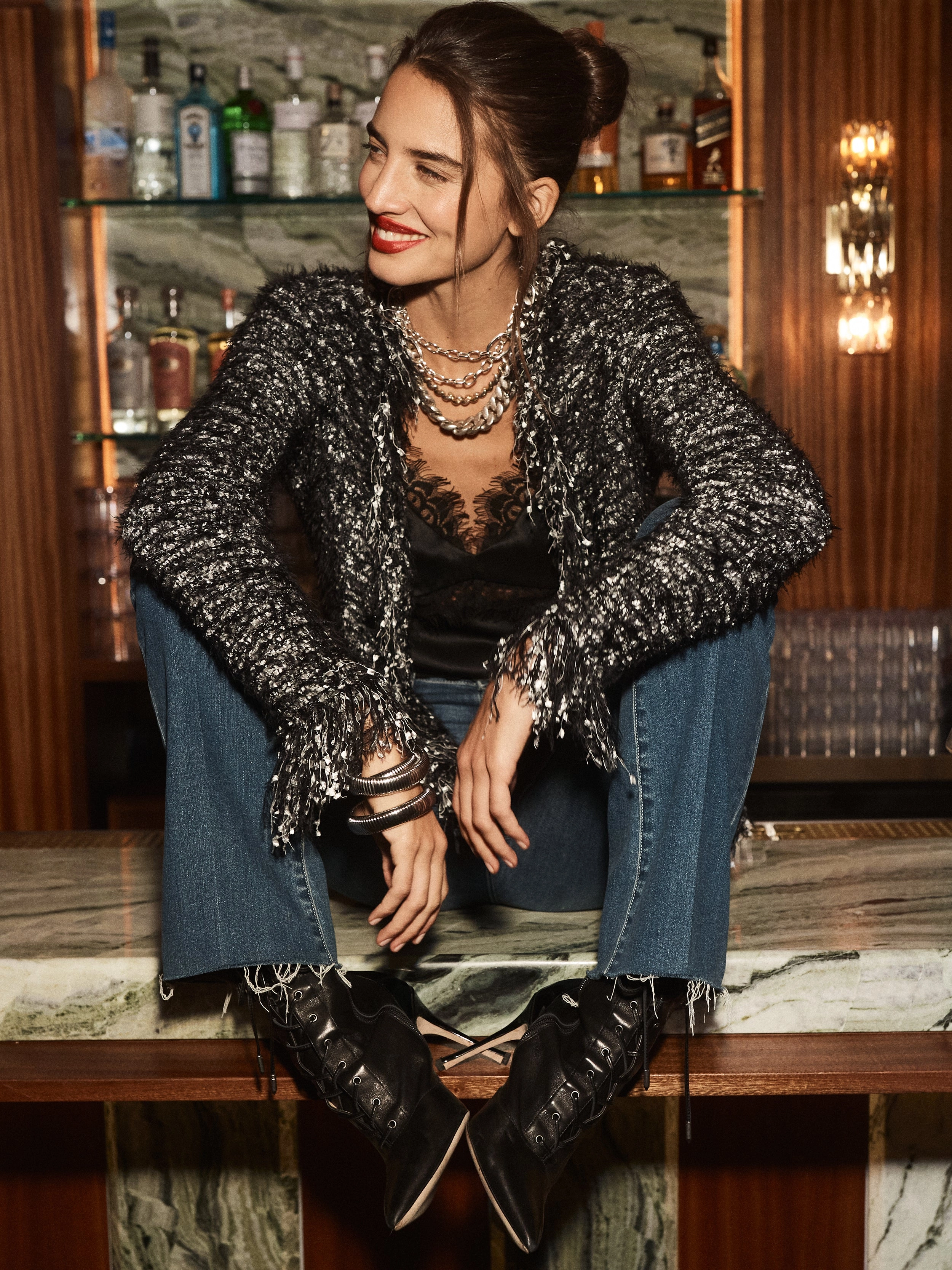 Azure Fringe Cardigan Blazer