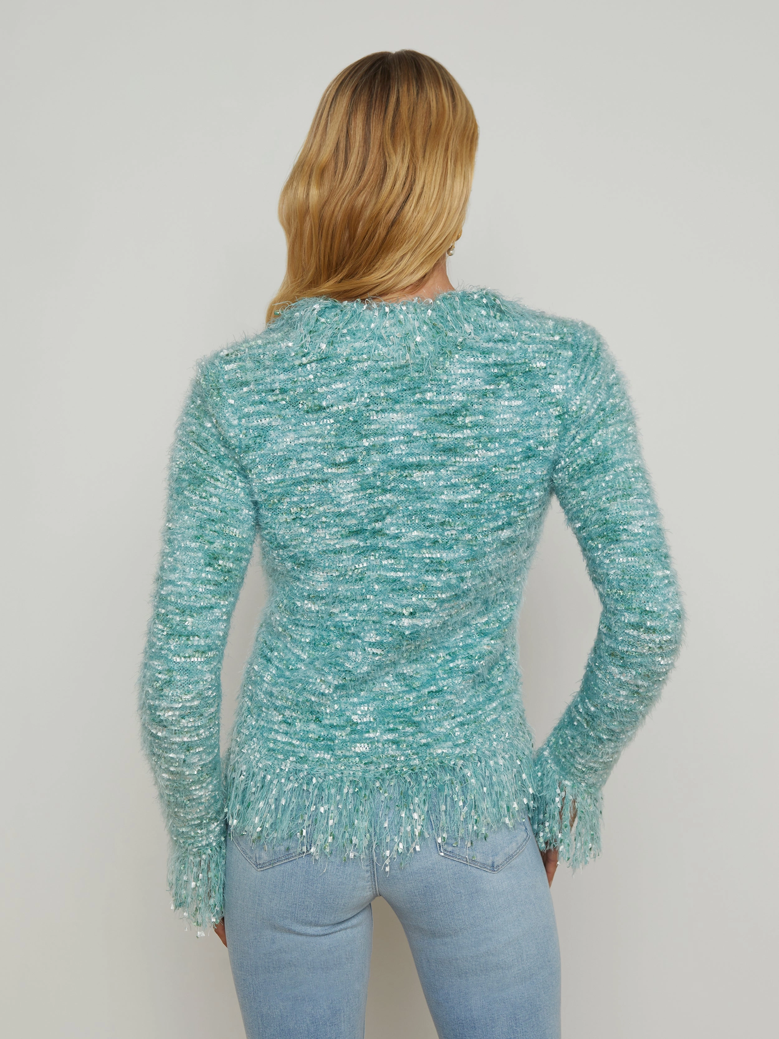 Azure Fringe Cardigan Blazer