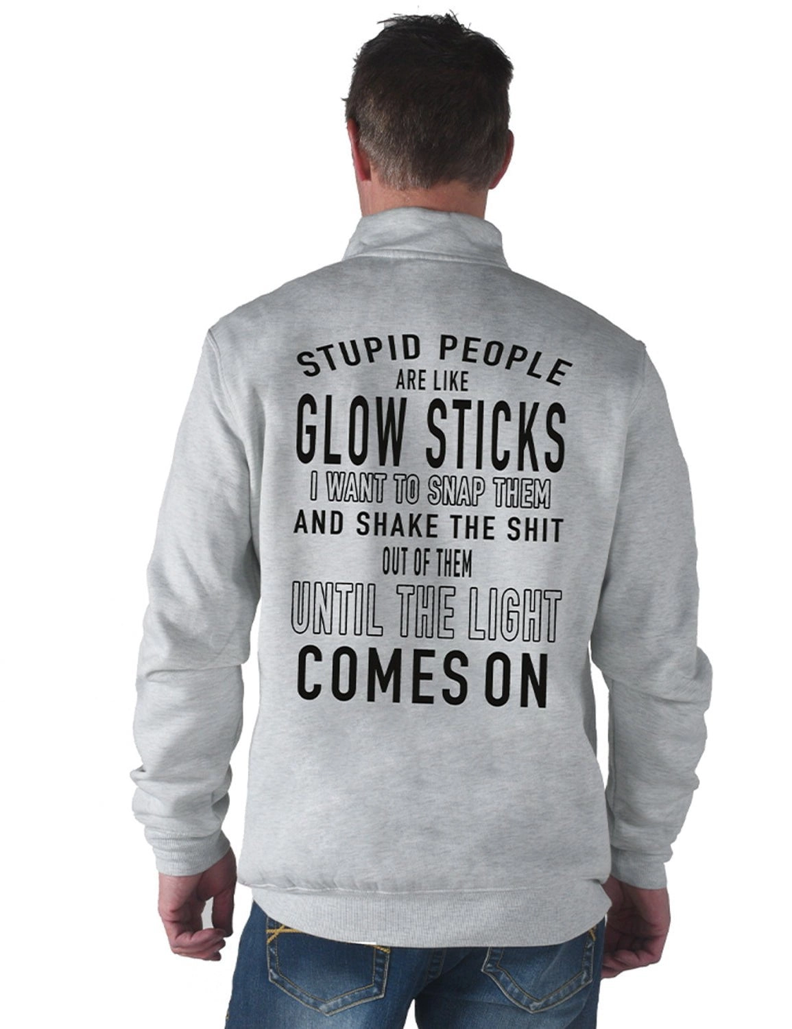 B Tuff Mens Stupid People Ash Poly/Rayon Sweatshirt