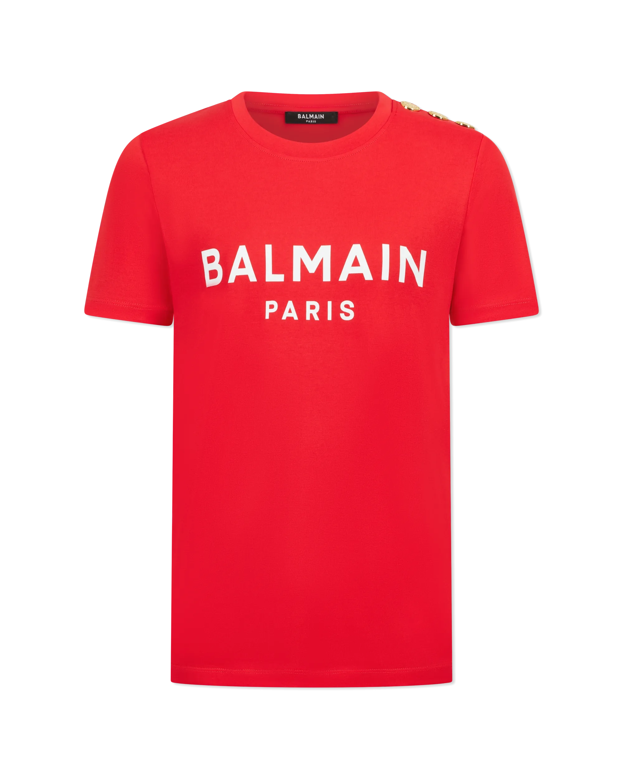 Balmain Paris Print 3 Button T-Shirt