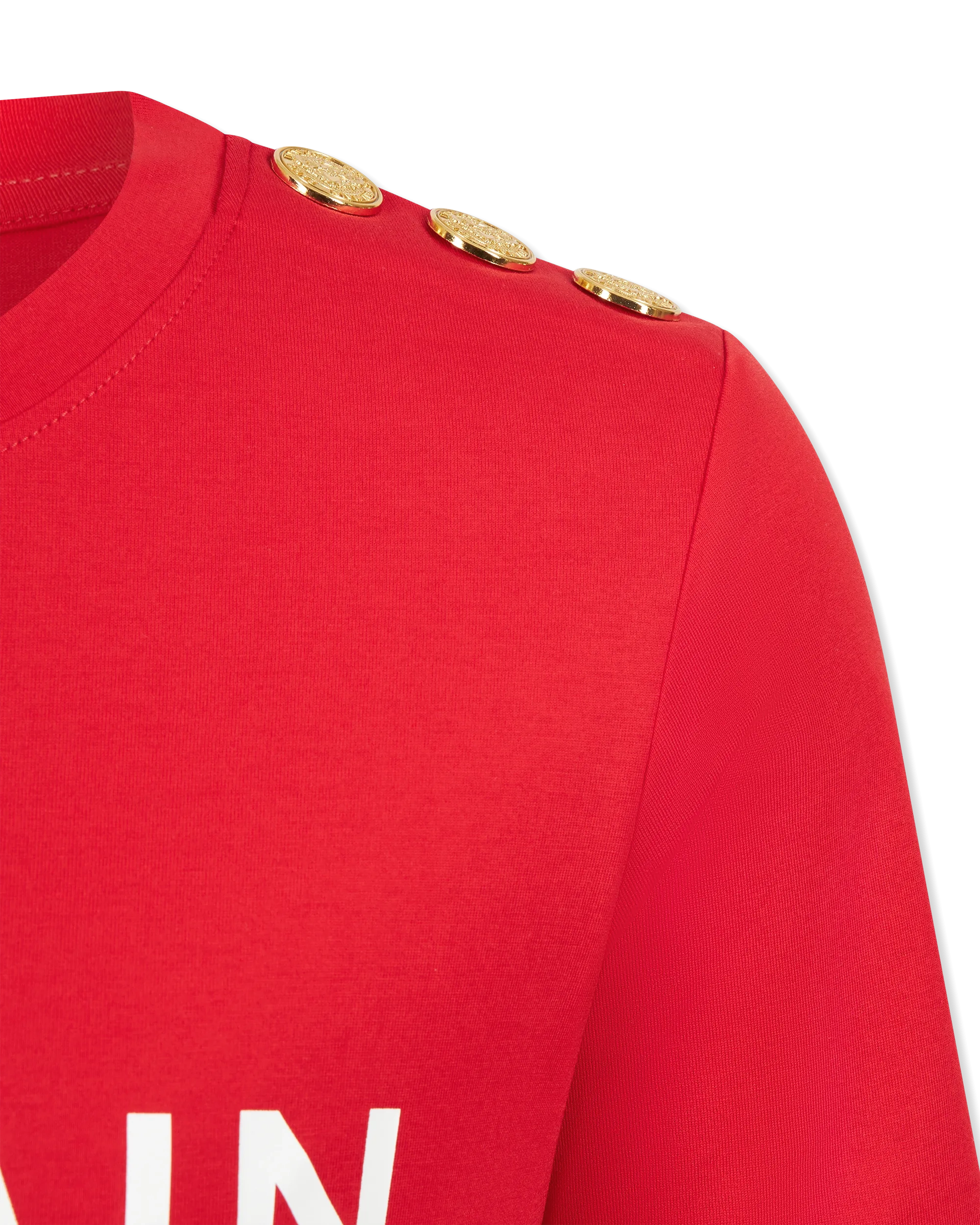 Balmain Paris Print 3 Button T-Shirt