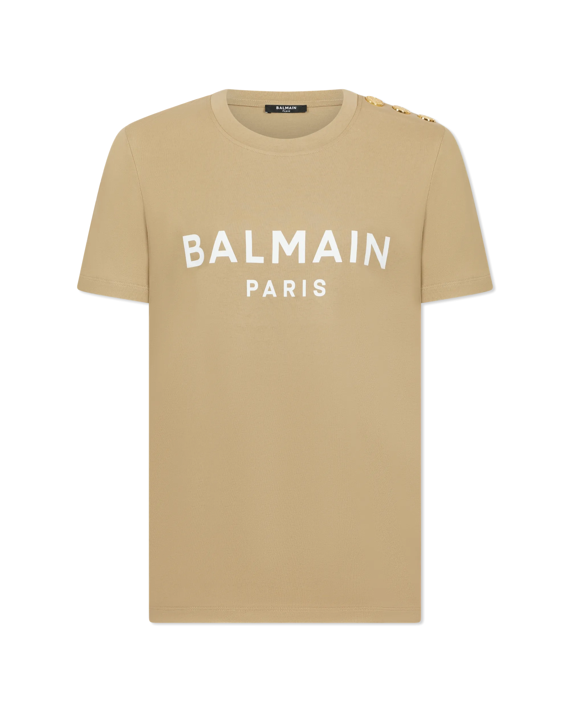 Balmain Paris Print 3 Button T-Shirt