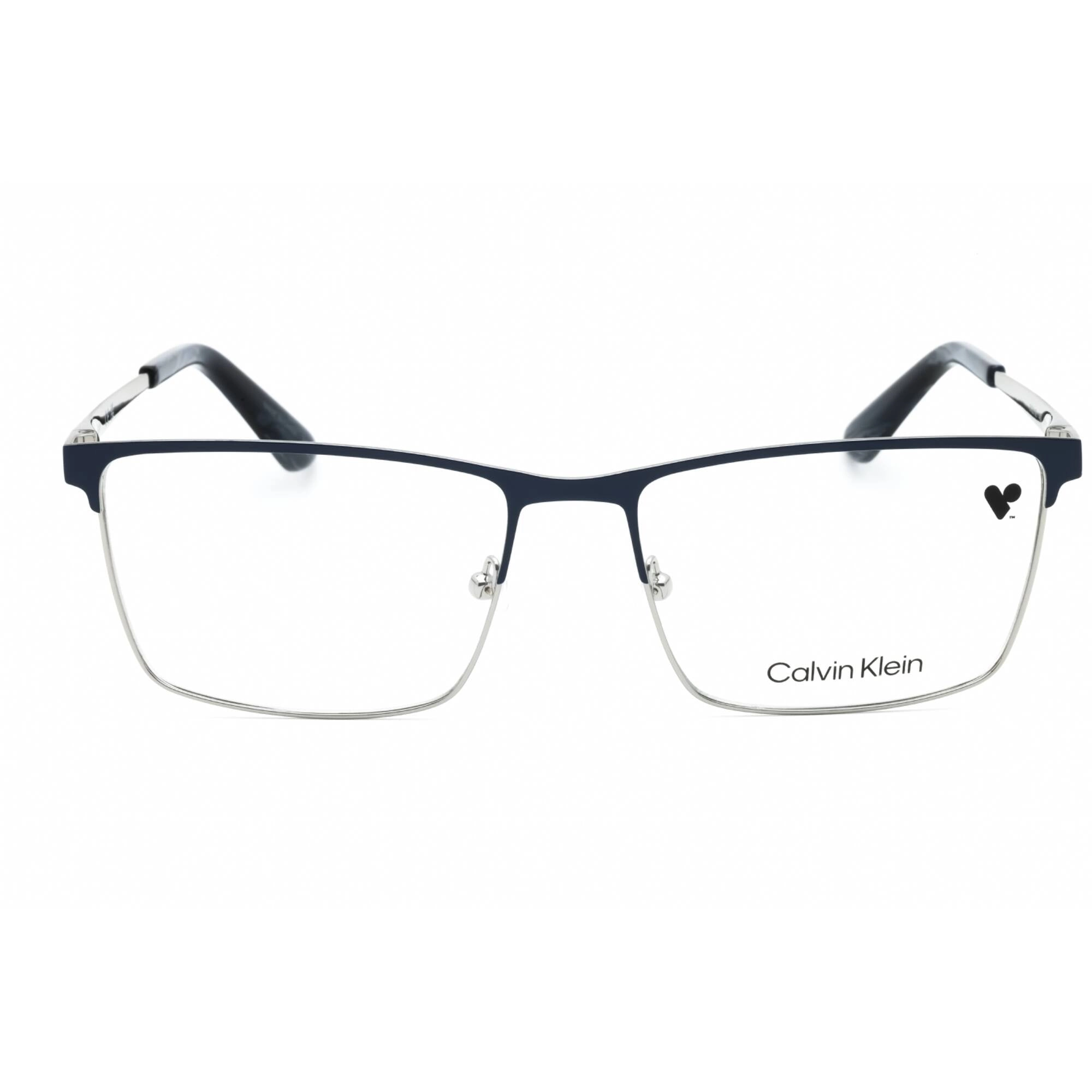 Calvin Klein Men's Eyeglasses - Blue/Gunmetal Metal Rectangular Full Rim | CK22102 460