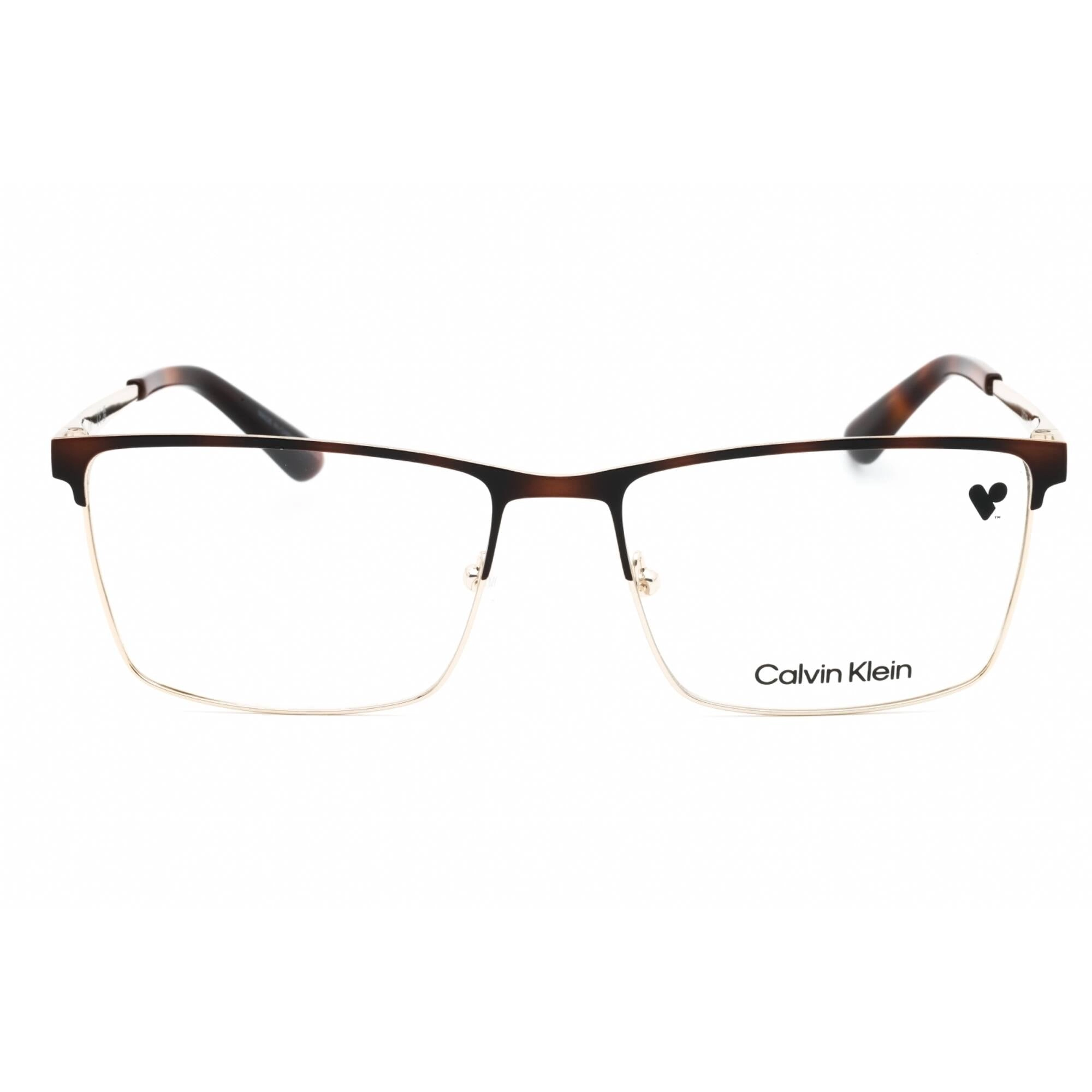 Calvin Klein Men's Eyeglasses - Havana/Gold Metal Rectangular Full Rim | CK22102 213