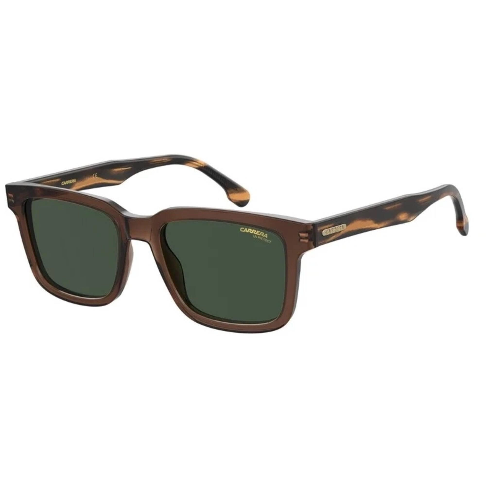 Carrera Men's Sunglasses - Brown Rectangular Full-Rim Frame Green Lens | 251/S 009Q