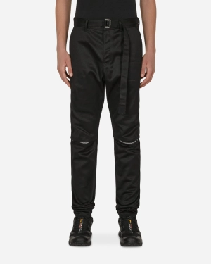 Cotton Chino Knee Zip Pants Black