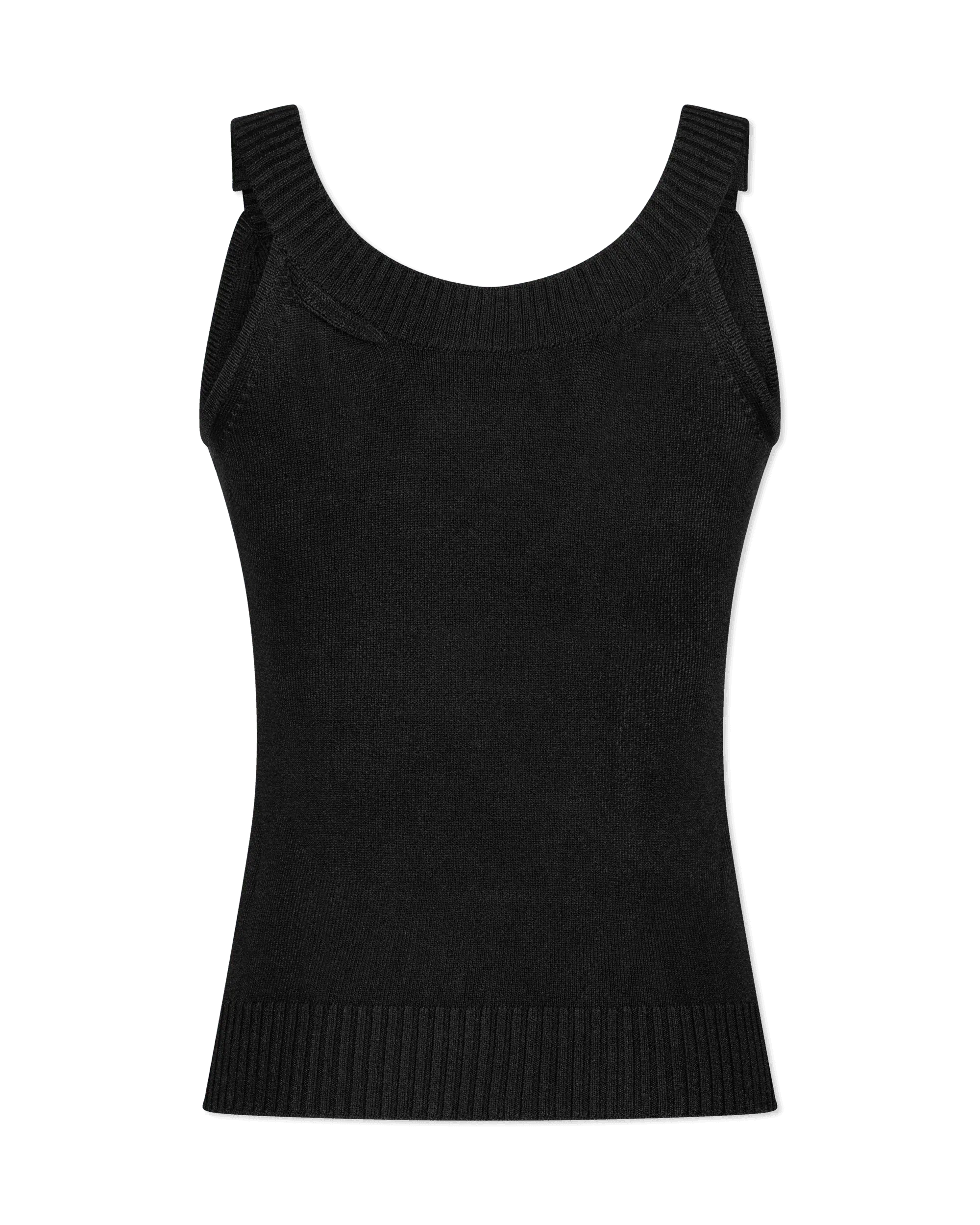 Decorative Button Ribbed Tank-Top