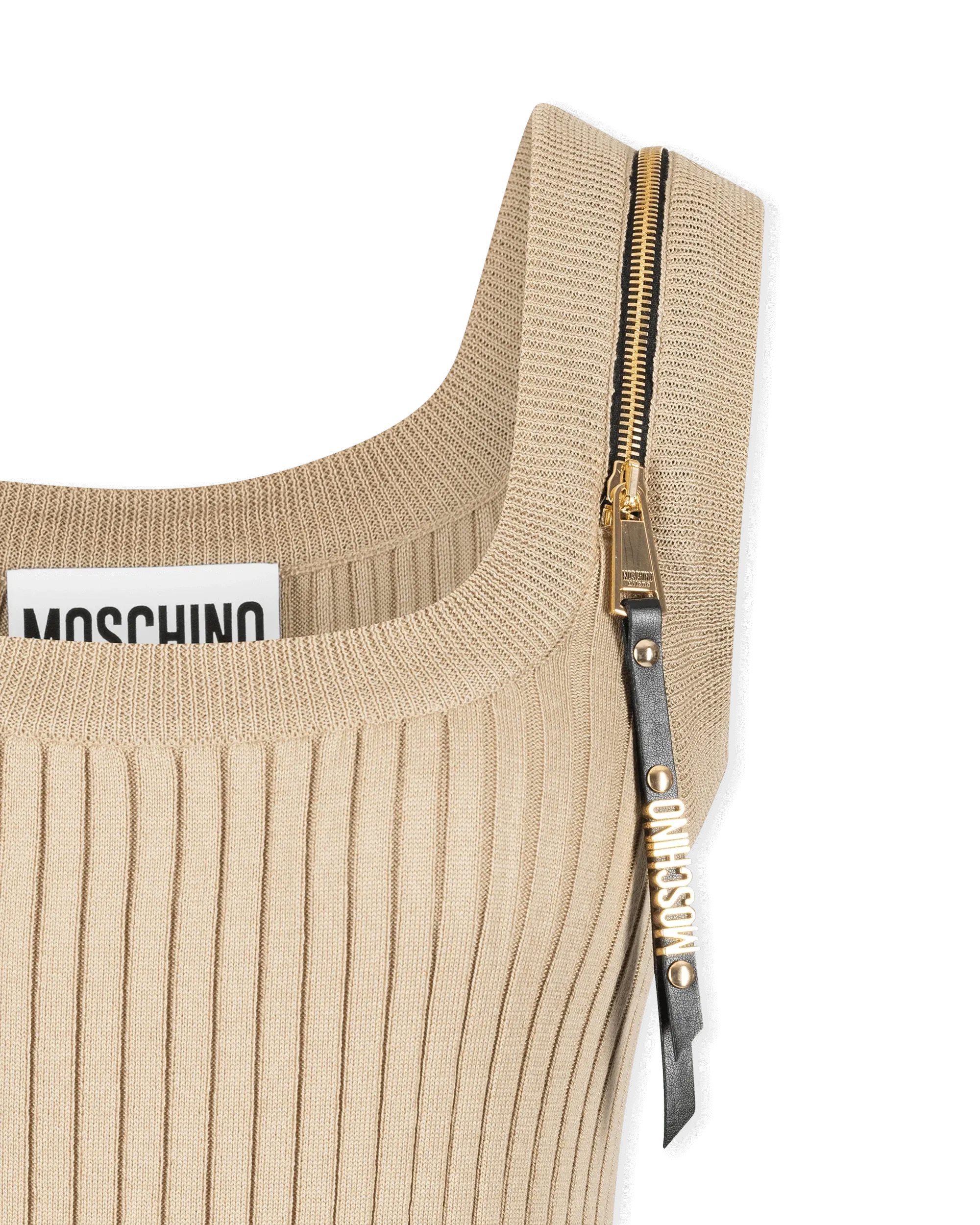 Decorative Zip Ribbed Tank Top