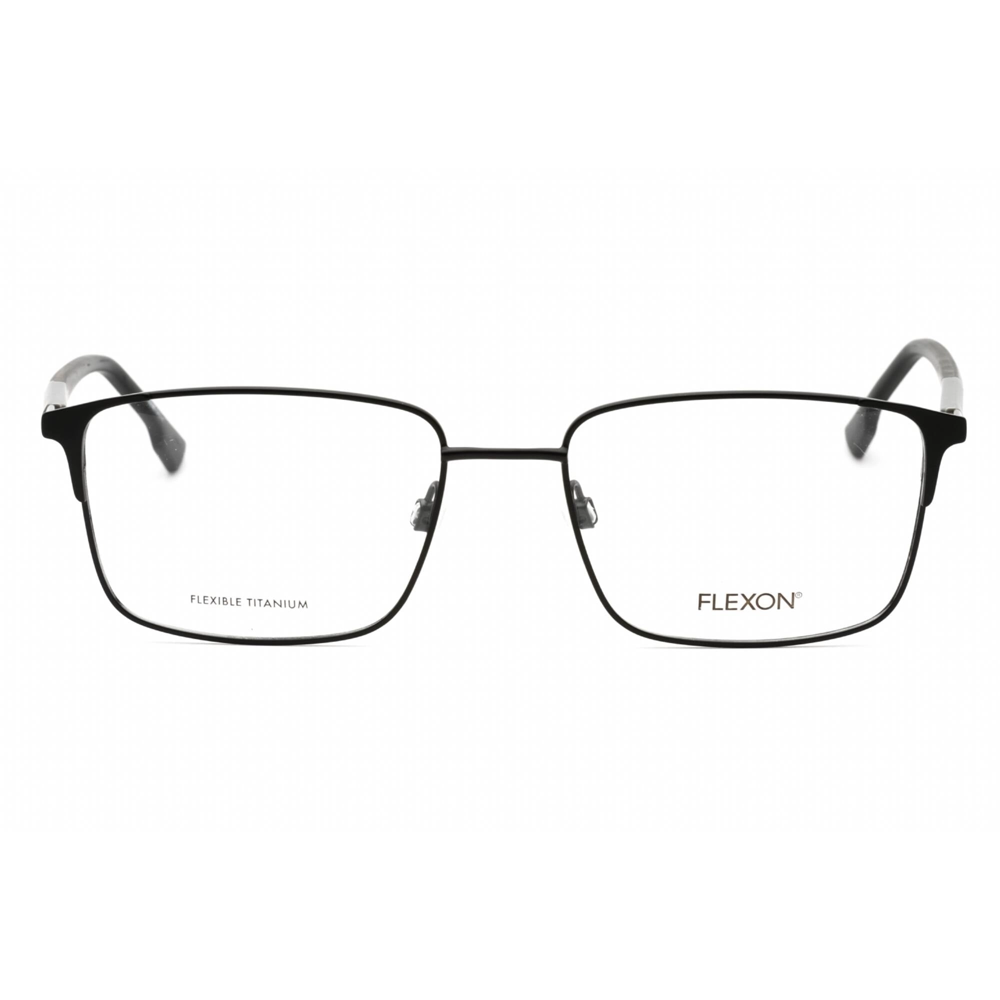 Flexon Men's Eyeglasses - Matte Black Rectangular Full Rim Frame | FLEXON E1126 002