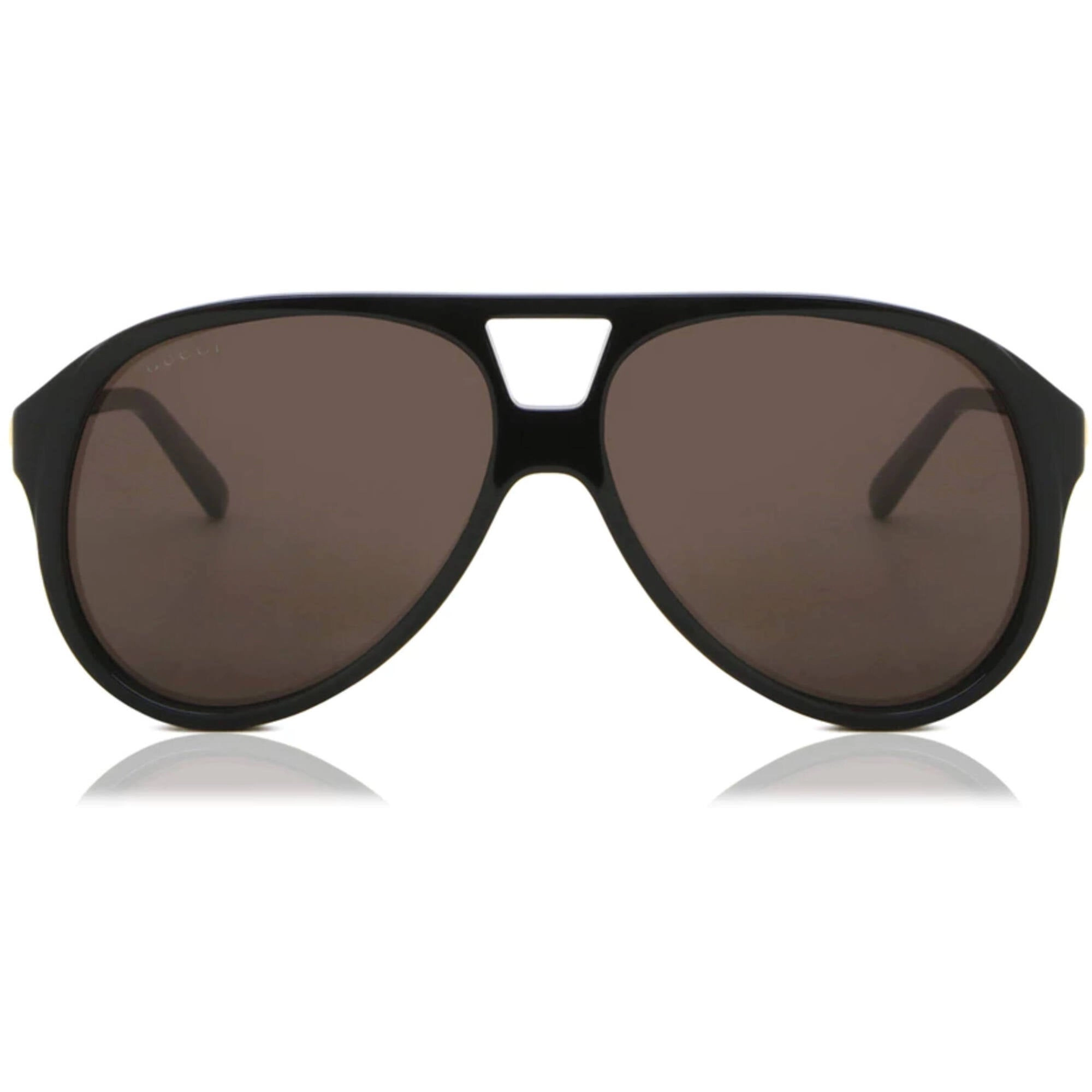 Gucci Men's Sunglasses - Black Acetate Full Rim Pilot Frame Brown Lens | GG1286S 001