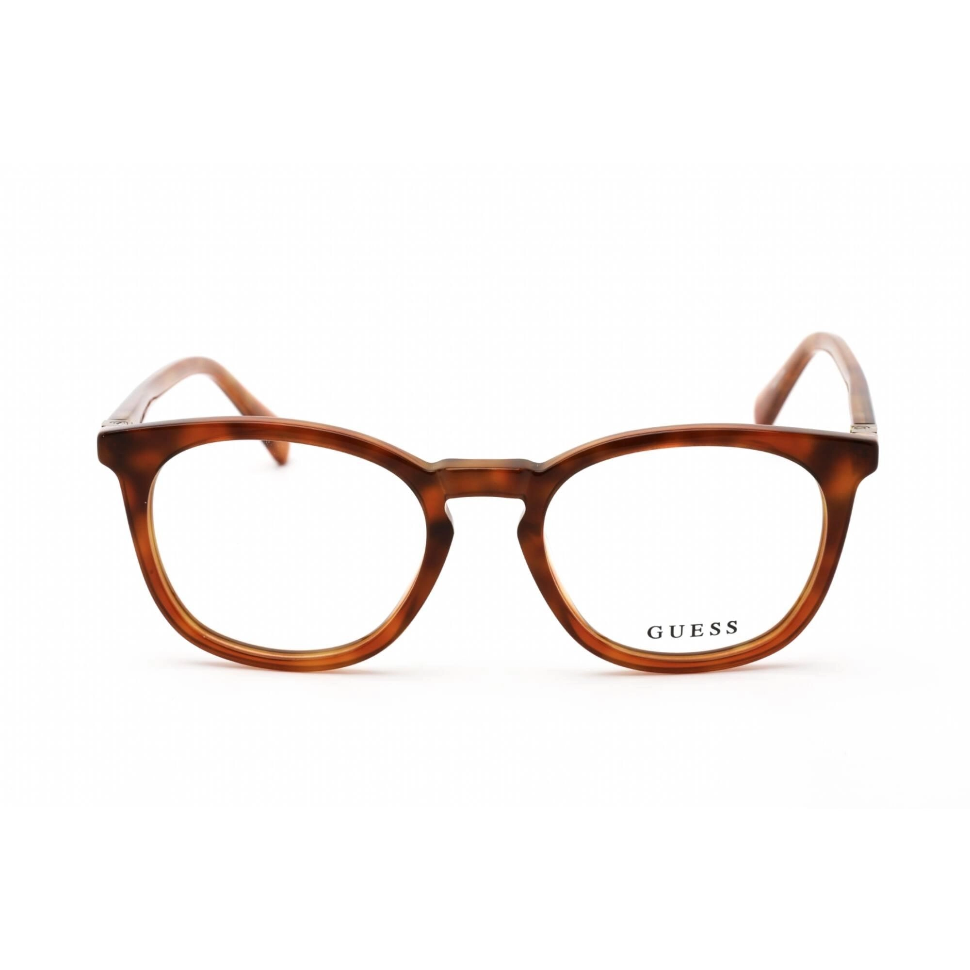 Guess Men's Eyeglasses - Clear Lens Blonde Havana Plastic Square Frame | GU50053 053