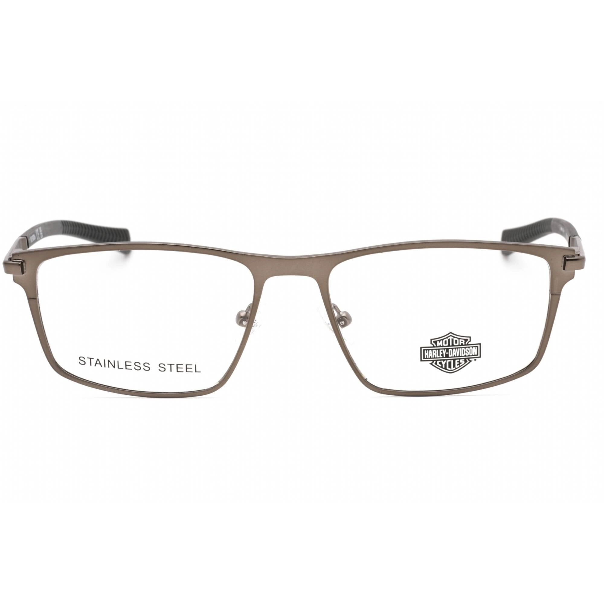 Harley Davidson Men's Eyeglasses - Matte Gunmetal Metal Rectangular Frame | HD0978 009