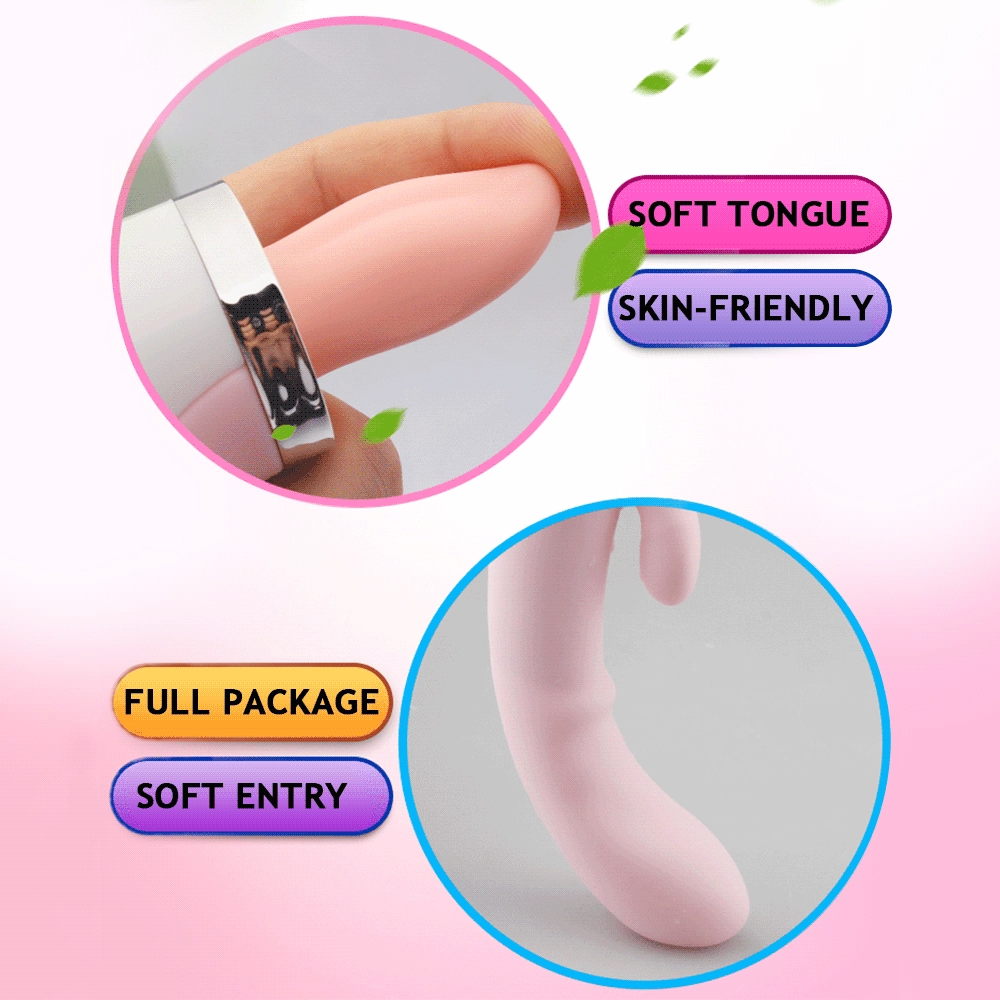 Heating Dildo Tongue Licking Vibrator Nipple Clitoris Sucker Stimulator Vibrating Vagina Toys