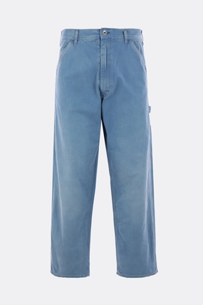herringbone denim cargo jeans