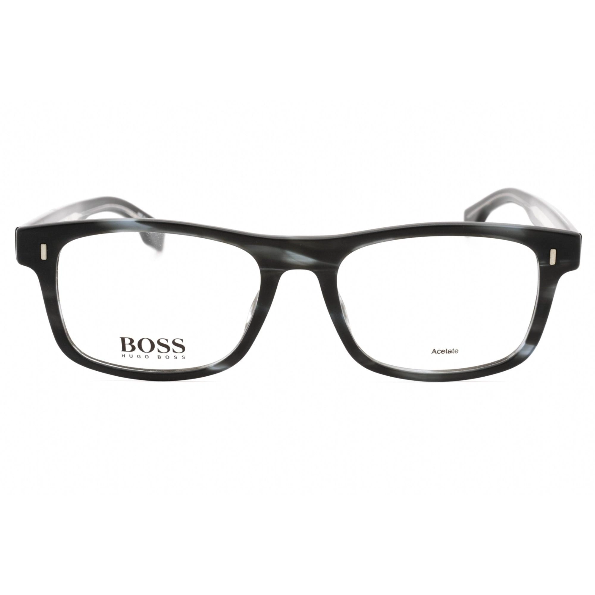 Hugo Boss Men's Eyeglasses - Blue Horn Plastic Full Rim Rectangular | 0928 0HW8 00