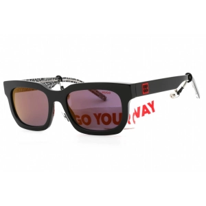 Hugo Men's Sunglasses - Black Full Rim Square Frame Clear Lens | HG 1219/S 0807 AO