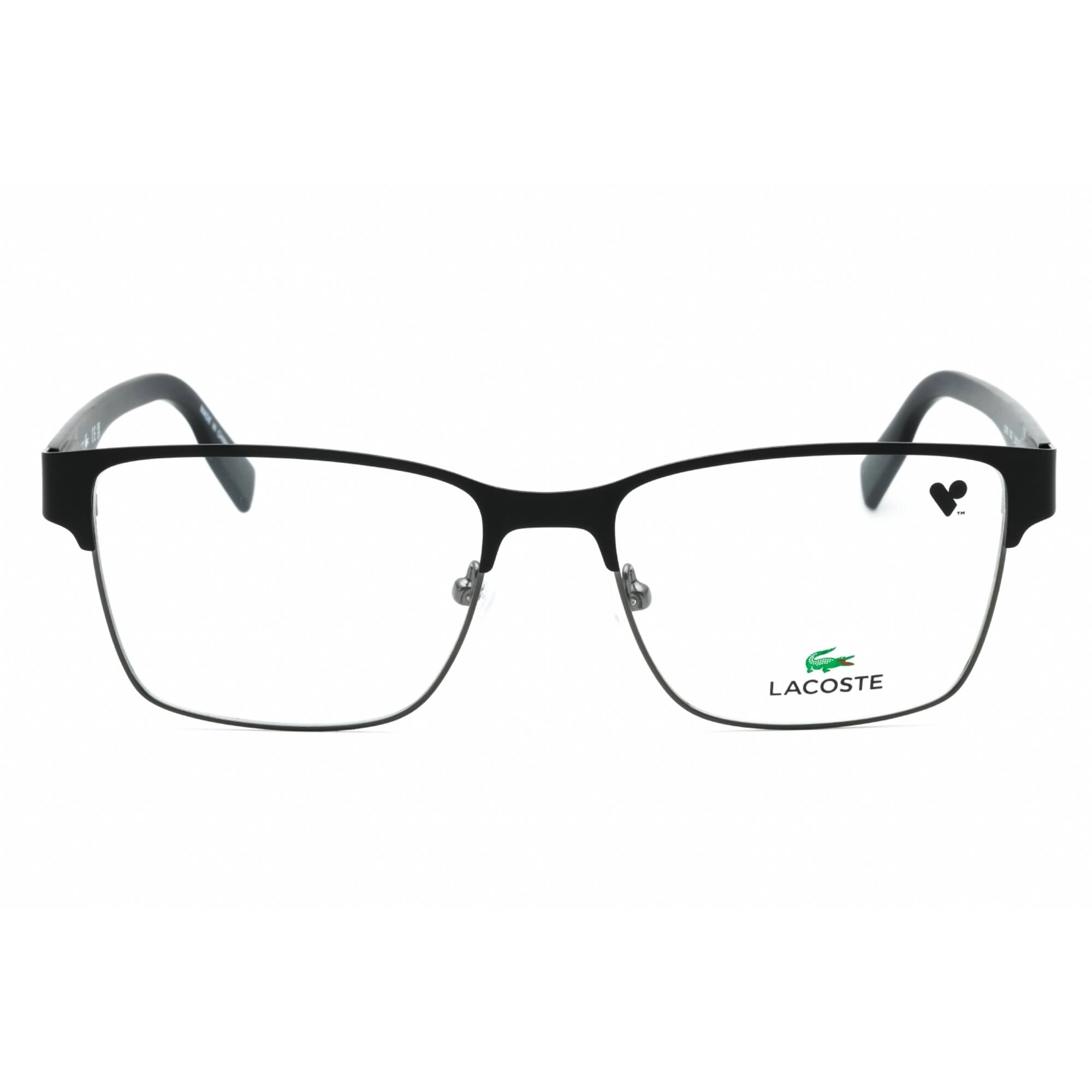 Lacoste Men's Eyeglasses - Matte Black Metal Square Full Rim 53 mm Frame | L2286 002