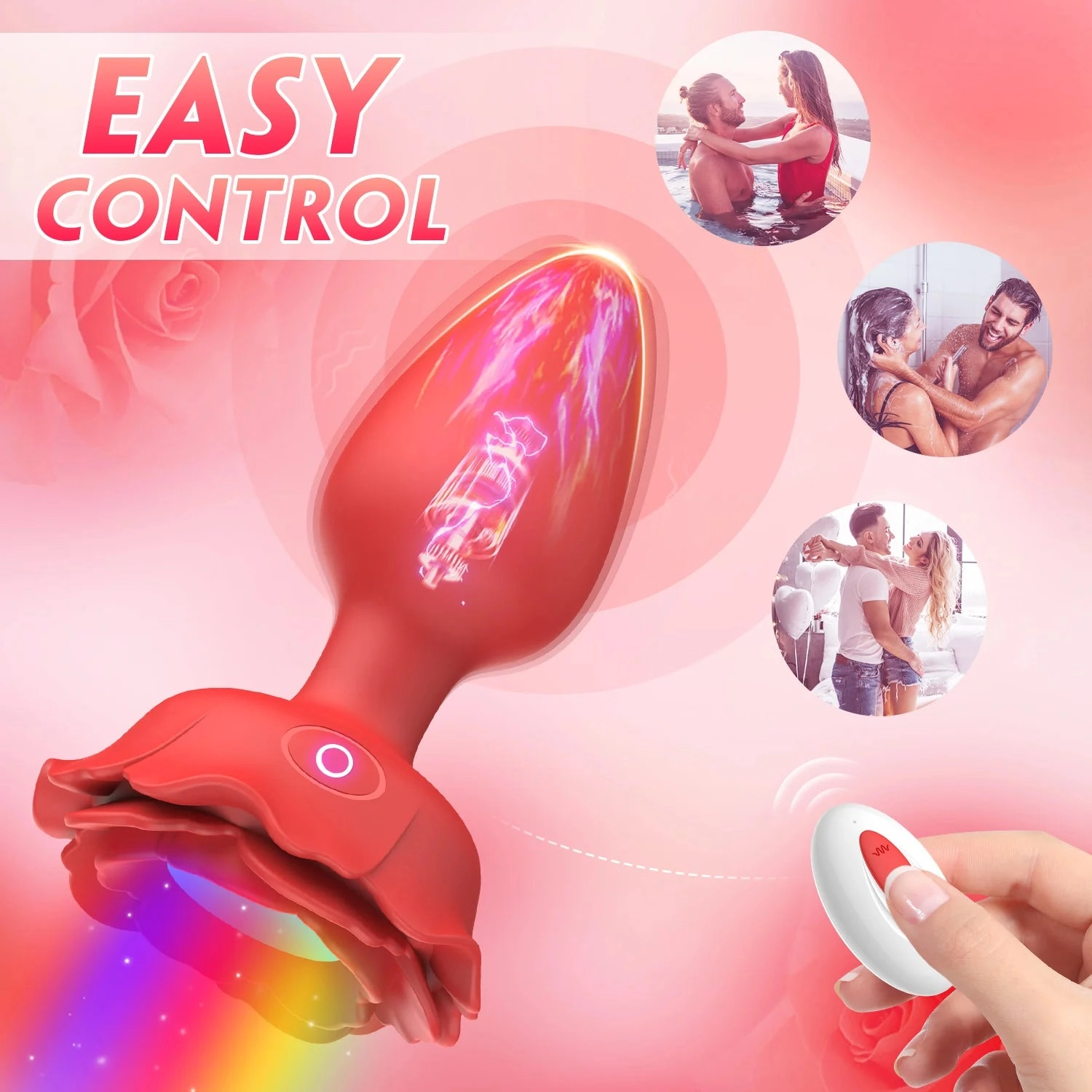 Light Up Butt Plug Remote Control 10 Vibration Modes LED
