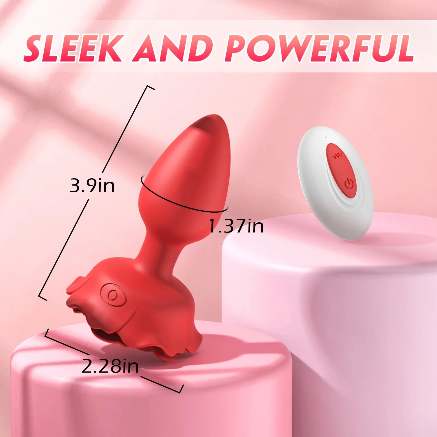 Light Up Butt Plug Remote Control 10 Vibration Modes LED