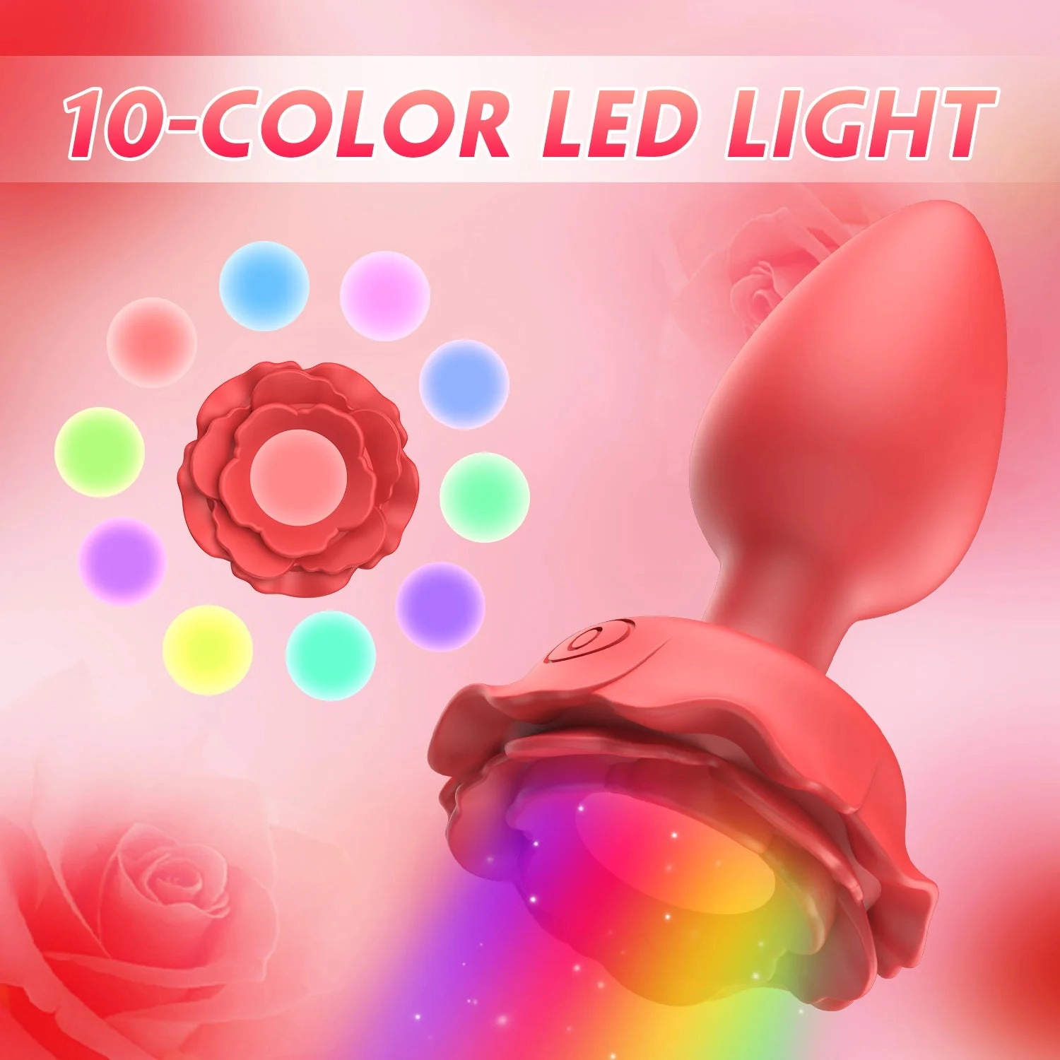 Light Up Butt Plug Remote Control 10 Vibration Modes LED