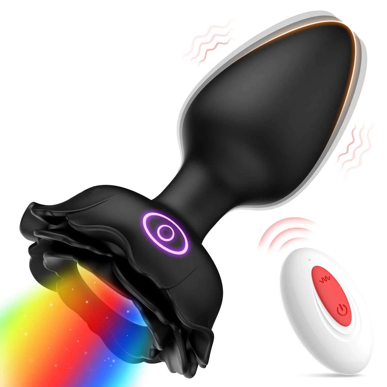 Light Up Butt Plug Remote Control 10 Vibration Modes LED