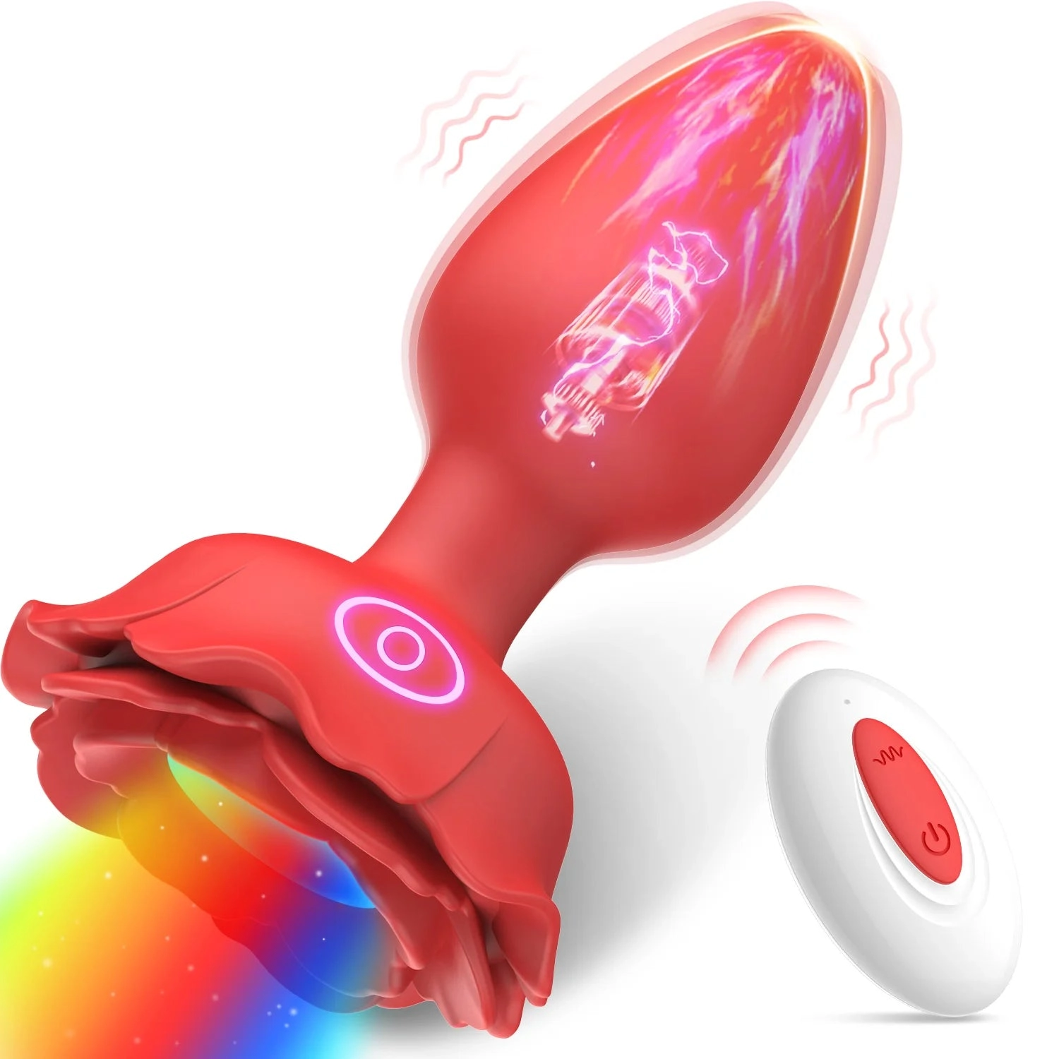 Light Up Butt Plug Remote Control 10 Vibration Modes LED