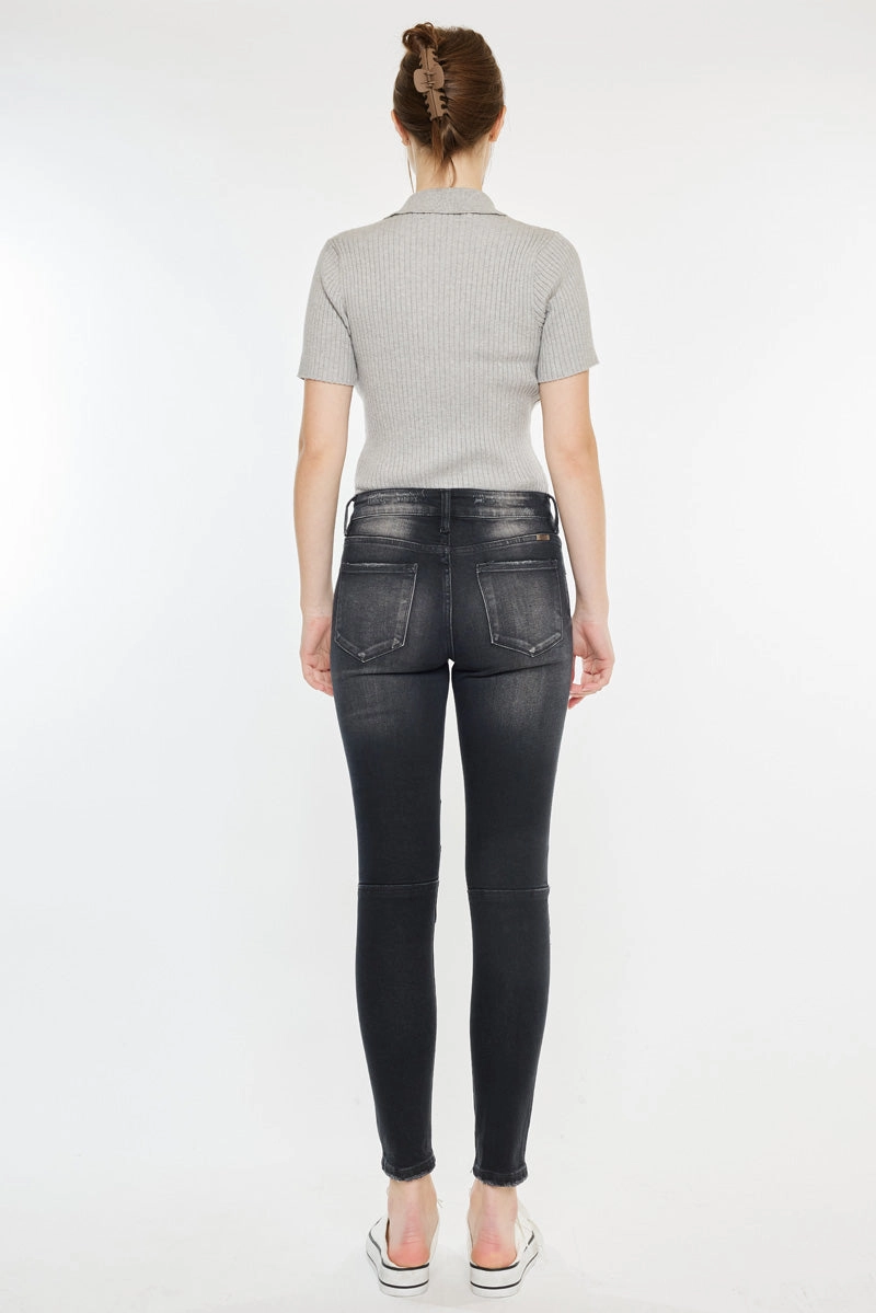 Peyton Mid Rise Moto Super Skinny Jeans
