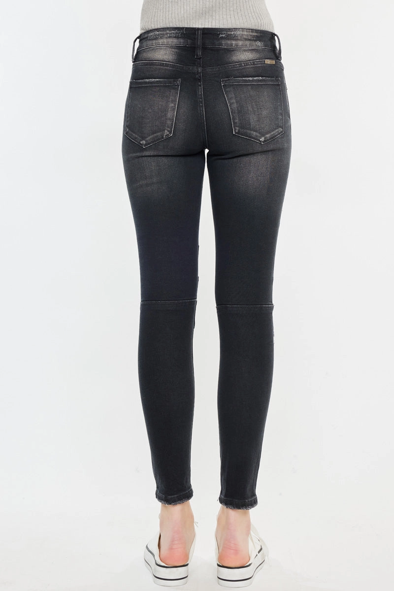 Peyton Mid Rise Moto Super Skinny Jeans