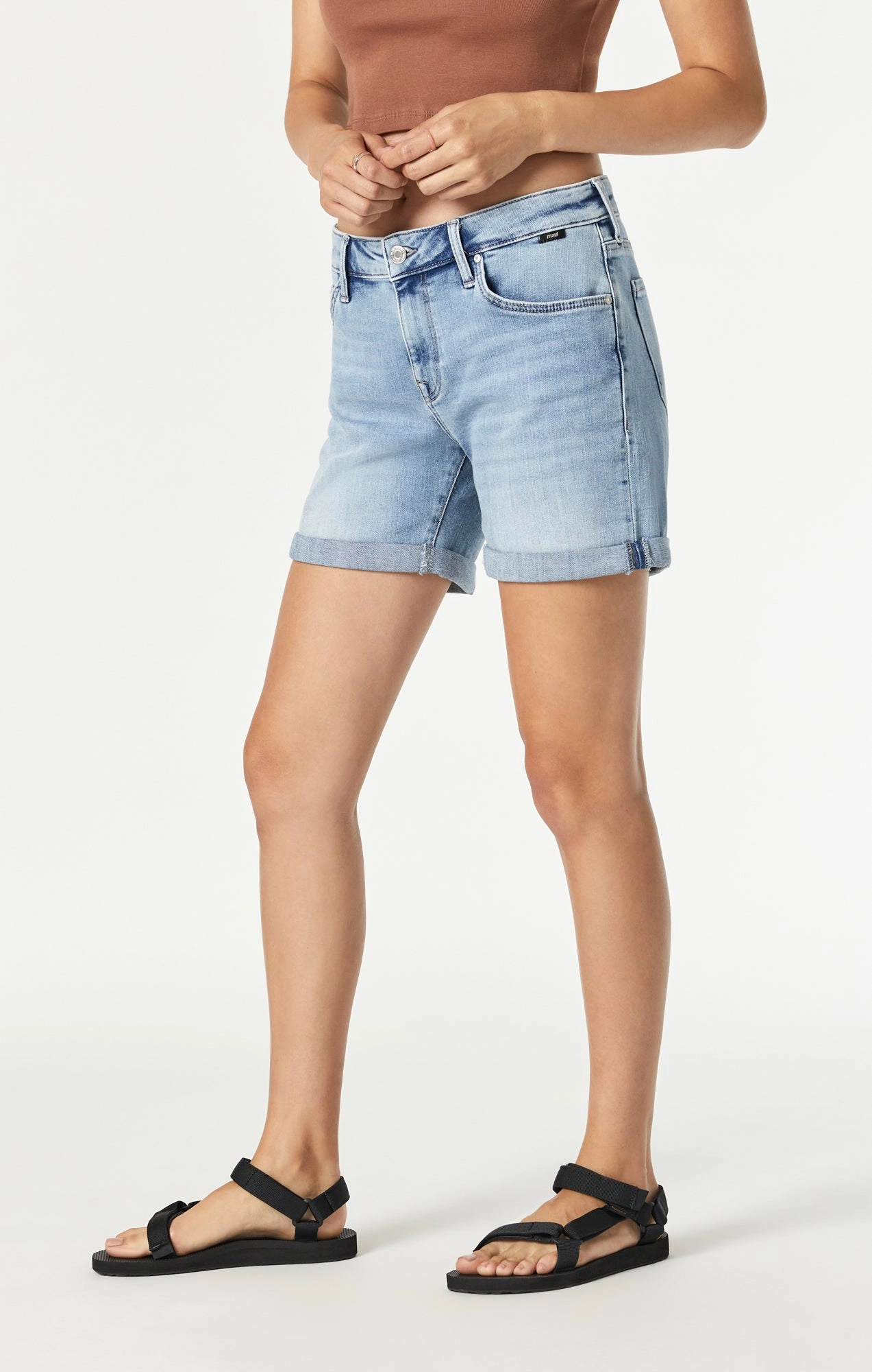 PIXIE SHORTS IN LIGHT BRUSHED ORGANIC BLUE