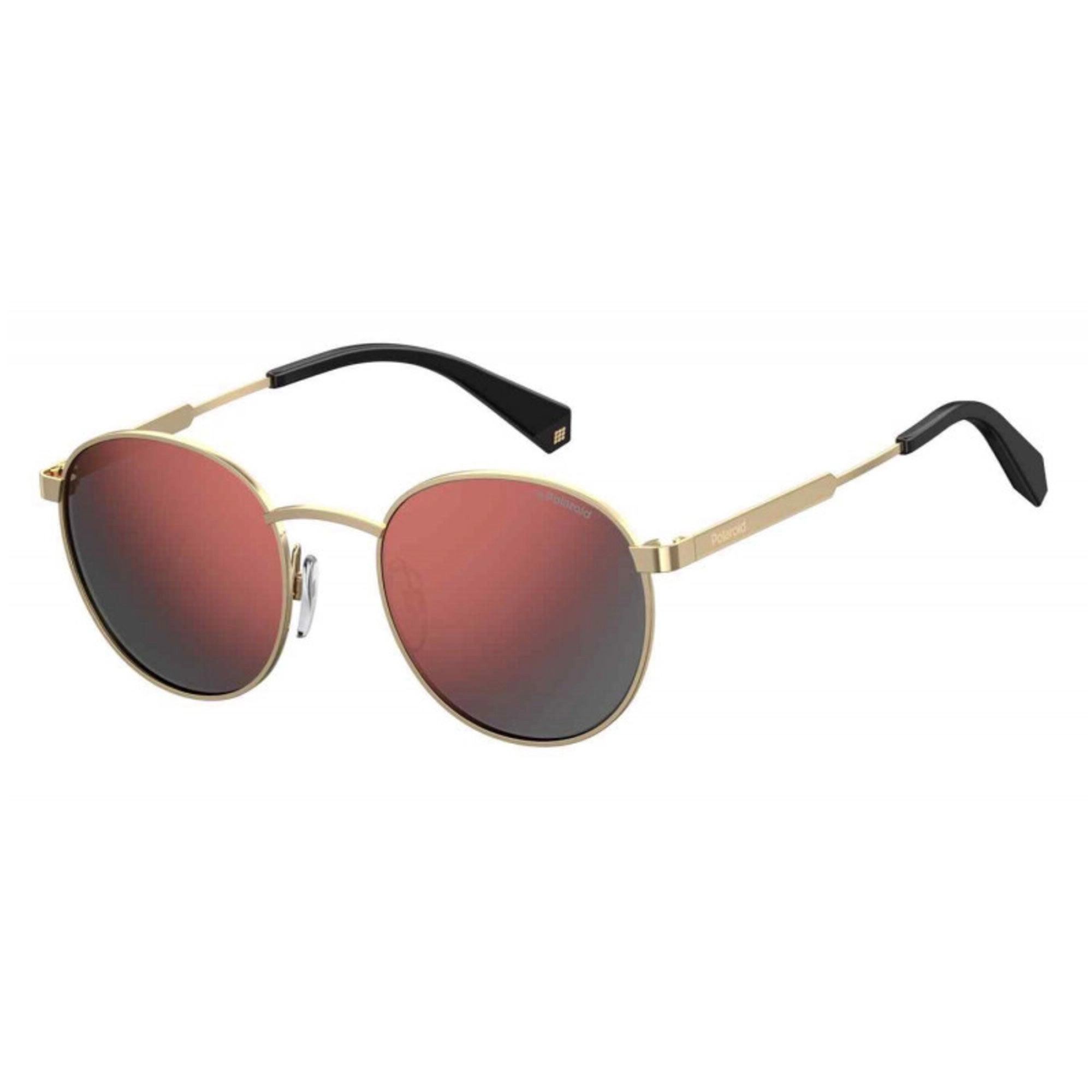 Polaroid Men's Sunglasses - Gold Burgundy Metal Full Rim Round Frame | PLD 2053/S 0B6E