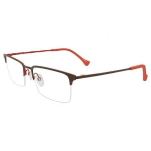 Police Men's Eyeglasses - Grey Red Metal Rectangular Frame | POLICE VPL290 01HG