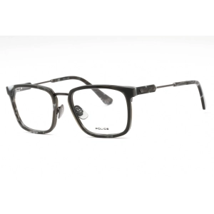 Police Men's Eyeglasses - Grey Tortoise Metal Rectangular Full Rim Frame | VPLF09 0568