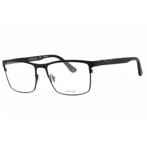 Police Men's Eyeglasses - Semi Matte Black Metal Rectangular Shape Frame | VPL885 0531