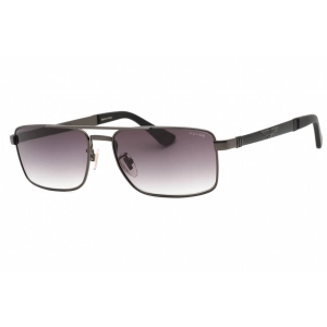 Police Men's Sunglasses - Matte Gunmetal Metal Rectangular Full Rim | SPLB43 08H5