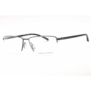 Porsche Men's Eyeglasses - Gunmetal Metal Rectangular Shape Half Rim Frame | P8399 D