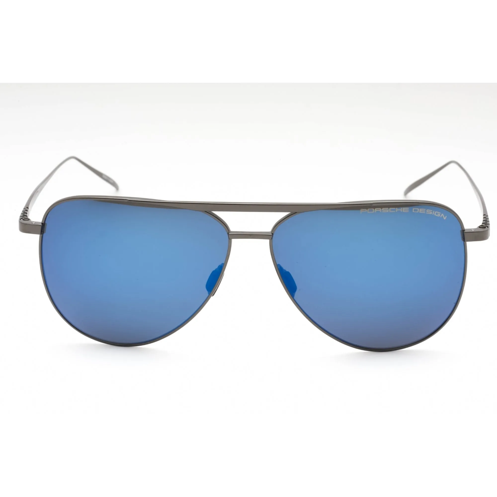 Porsche Men's Sunglasses - Titanium Metal Full Rim Frame Blue Mirror Lens | P8929 D
