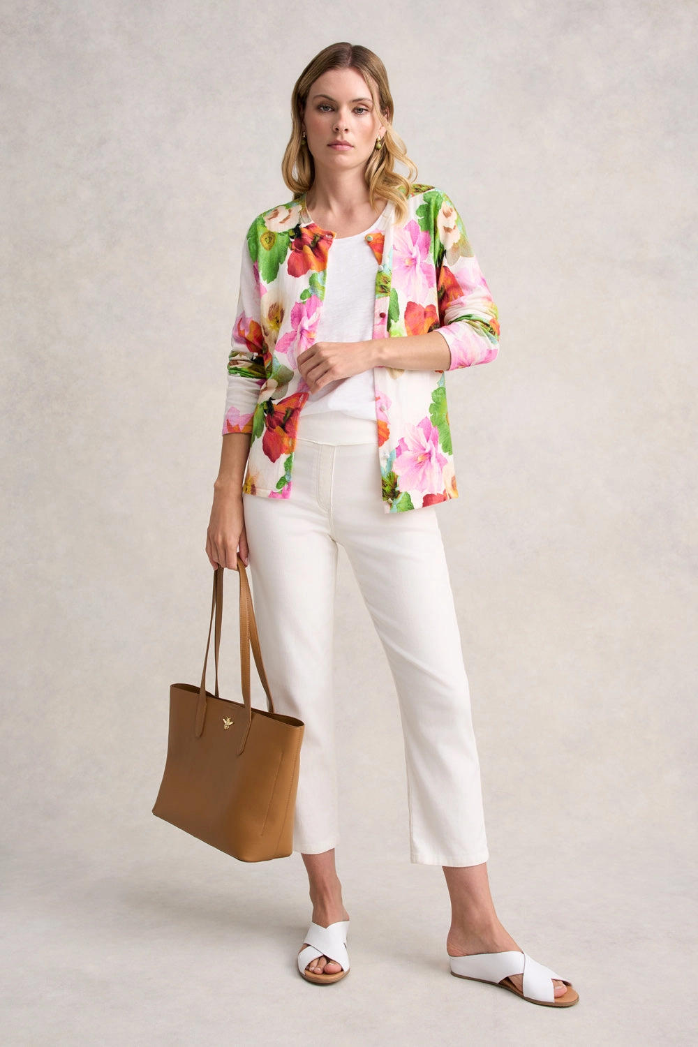 Printed Cotton Cardigan - Multi Floral