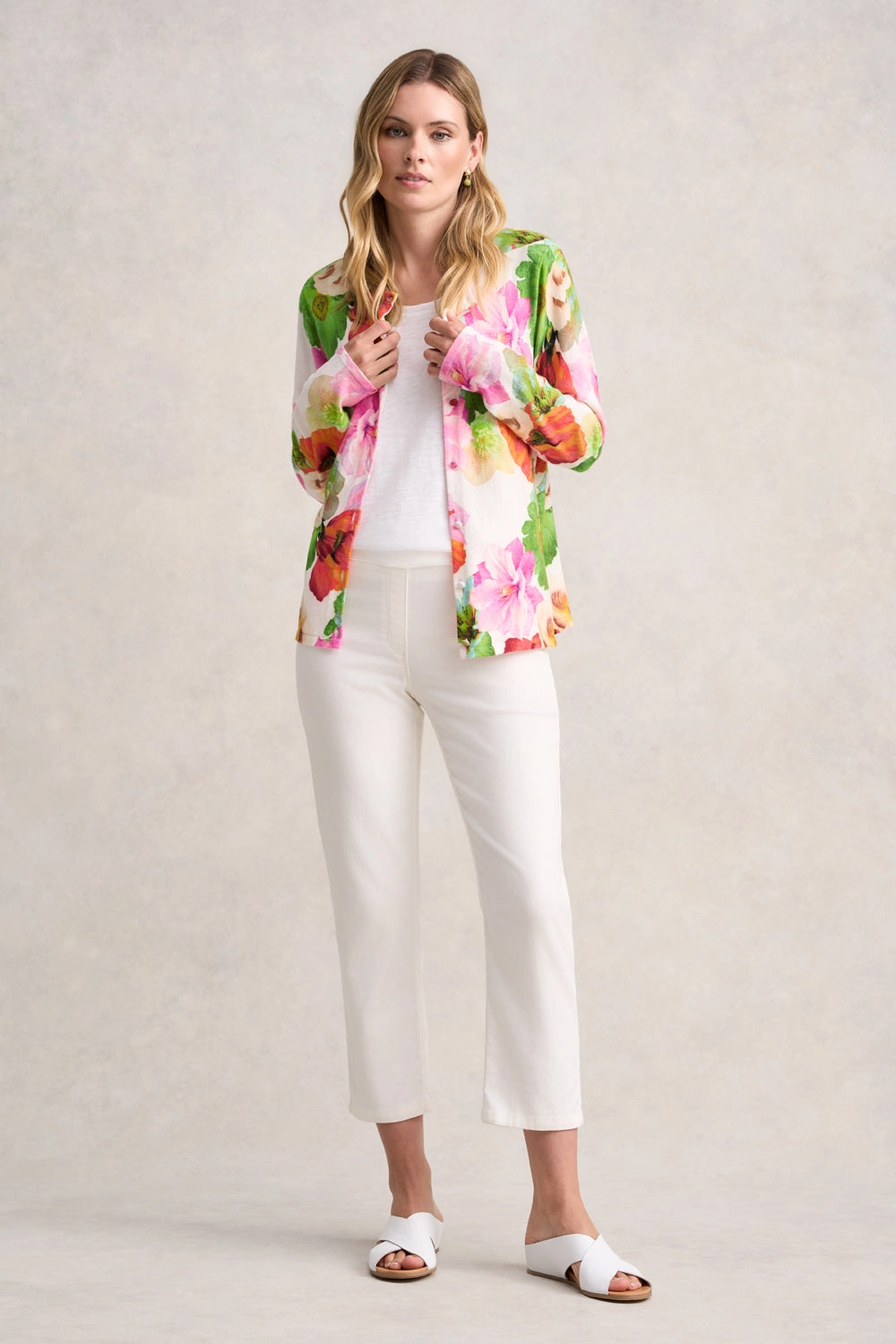 Printed Cotton Cardigan - Multi Floral