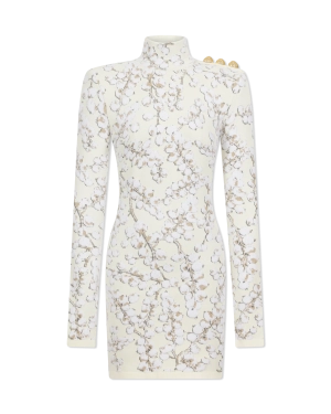 Redcurrant Jacquard Velvet Knit Mini Dress
