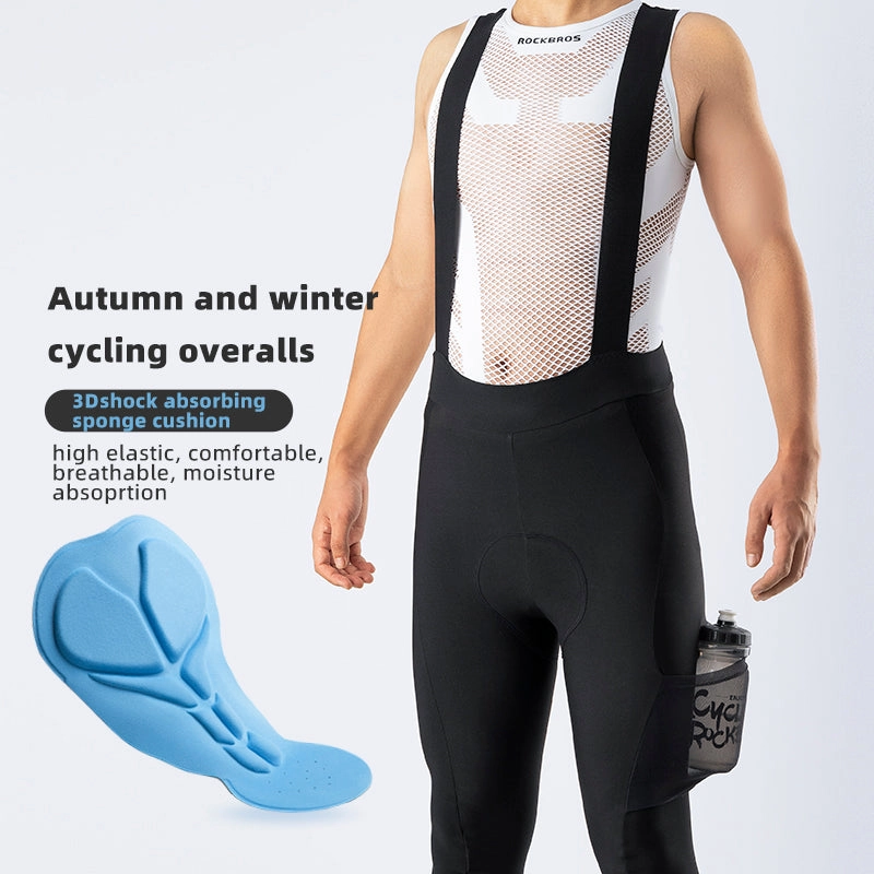 ROCKBROS Cycling Bibs with Removable Straps 3D Padded Stretch Bike Pants