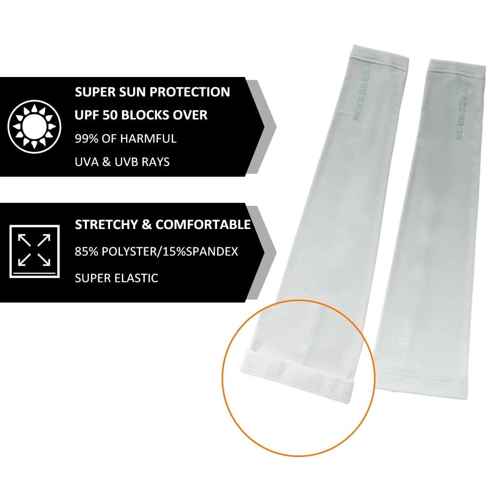 ROCKBROS Sun Protection Arm Sleeves Cooling for Running Golf Fishing Cycling