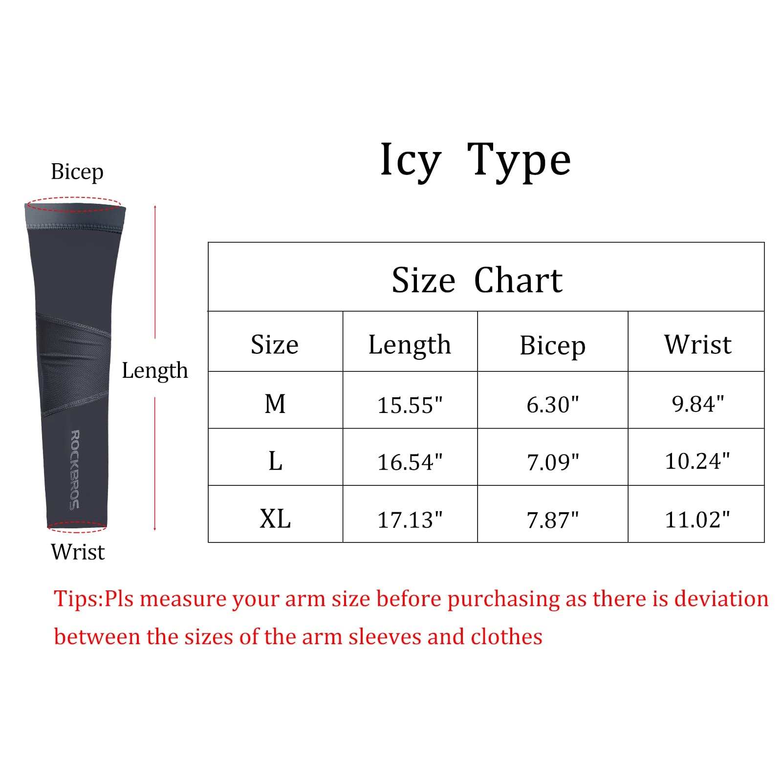 ROCKBROS Sun Protection Arm Sleeves Cooling for Running Golf Fishing Cycling