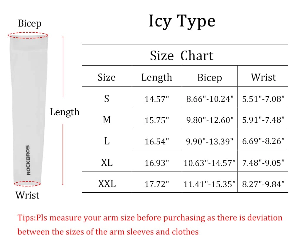 ROCKBROS Sun Protection Arm Sleeves Cooling for Running Golf Fishing Cycling