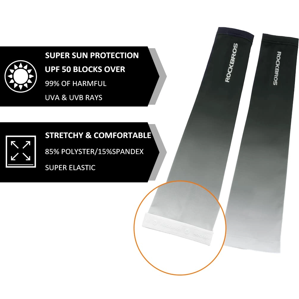 ROCKBROS Sun Protection Arm Sleeves Cooling for Running Golf Fishing Cycling