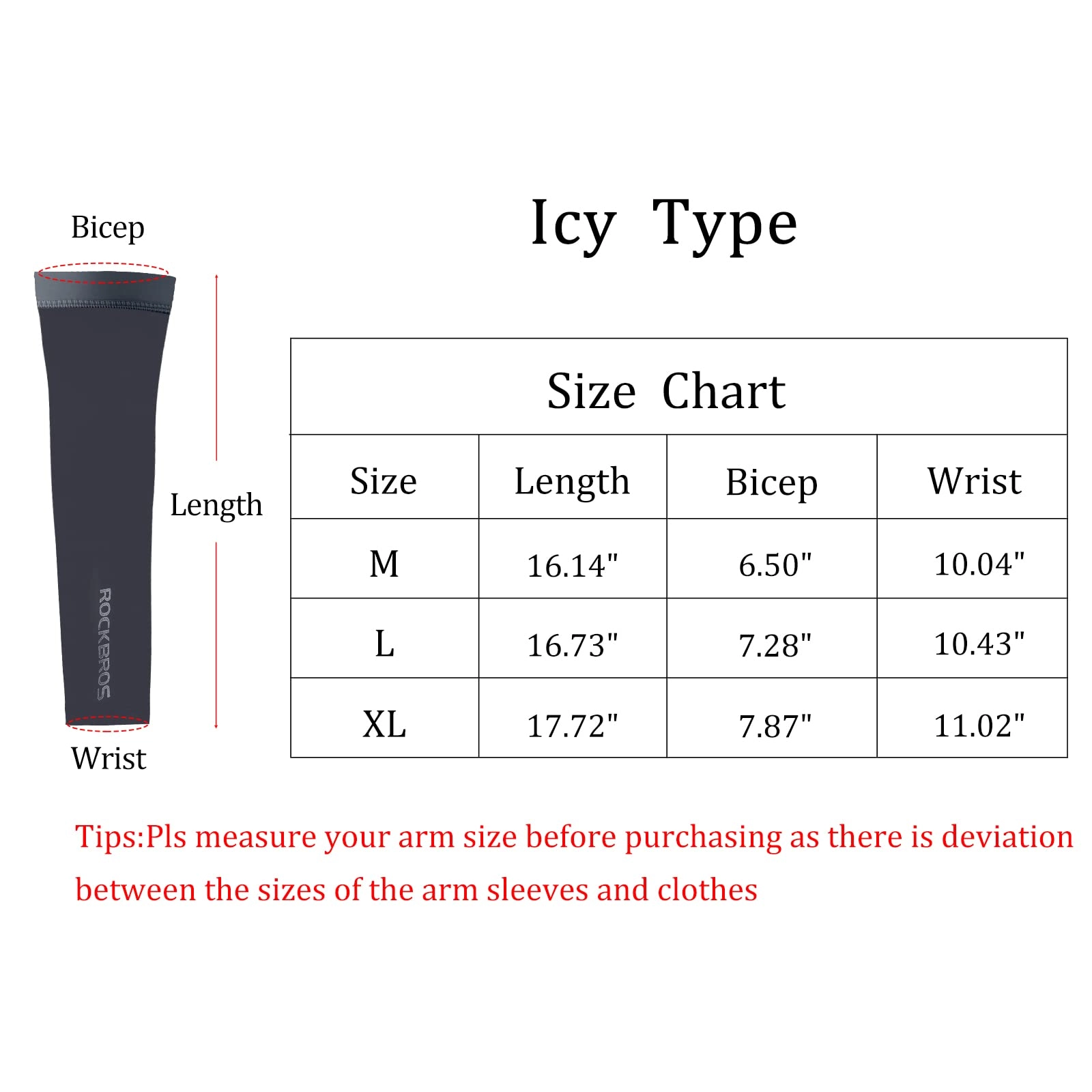 ROCKBROS Sun Protection Arm Sleeves Cooling for Running Golf Fishing Cycling