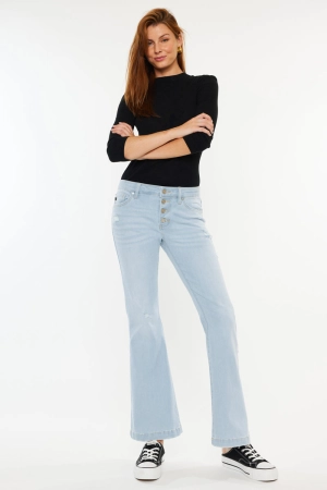 Saylor Mid Rise Flare Jeans (Petite)