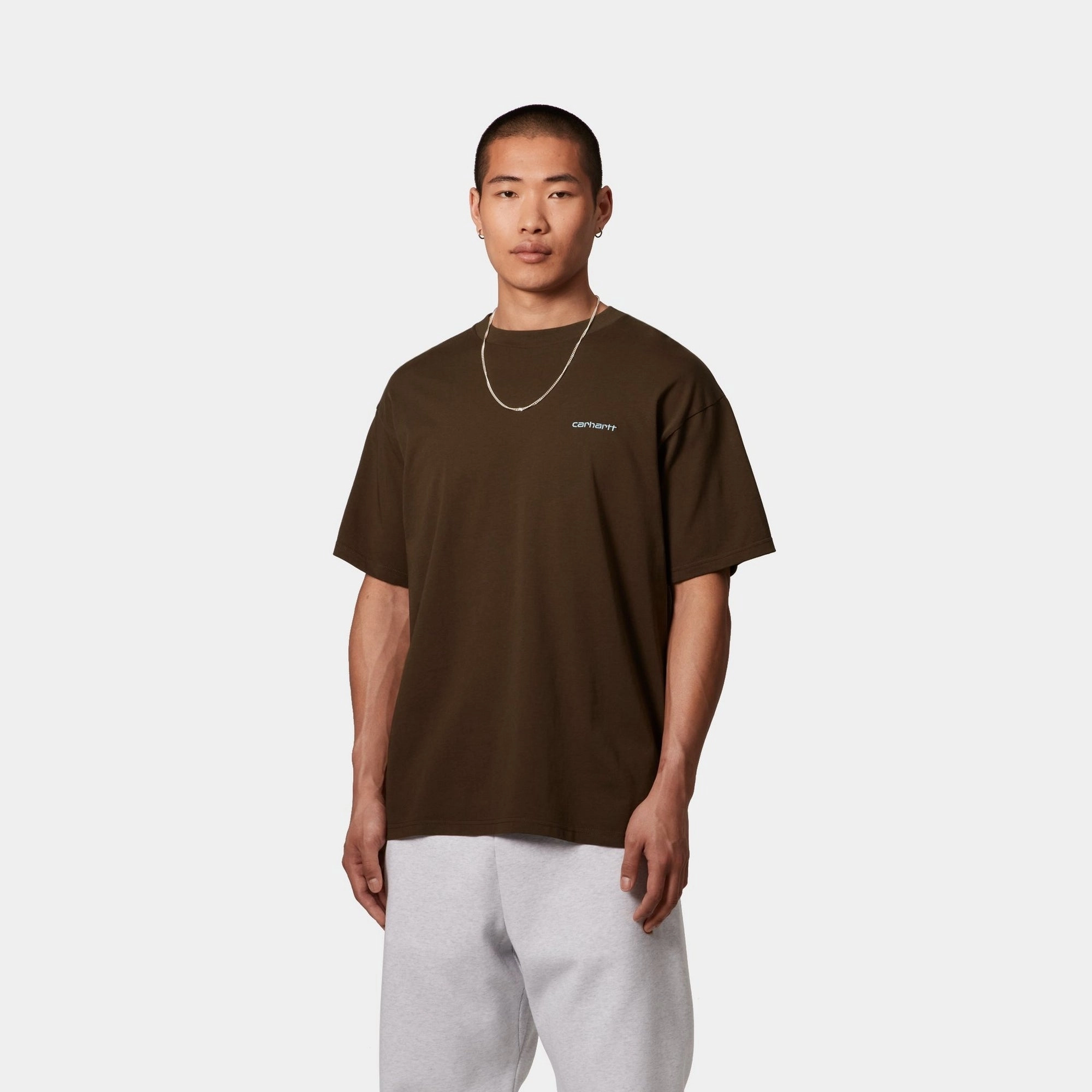 Script Embroidery T-Shirt | Liberica / Air Sky